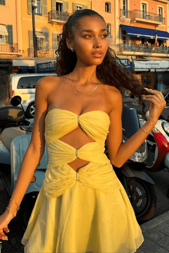 Crystal Blush – Vestido Mini Luna (2 piezas)