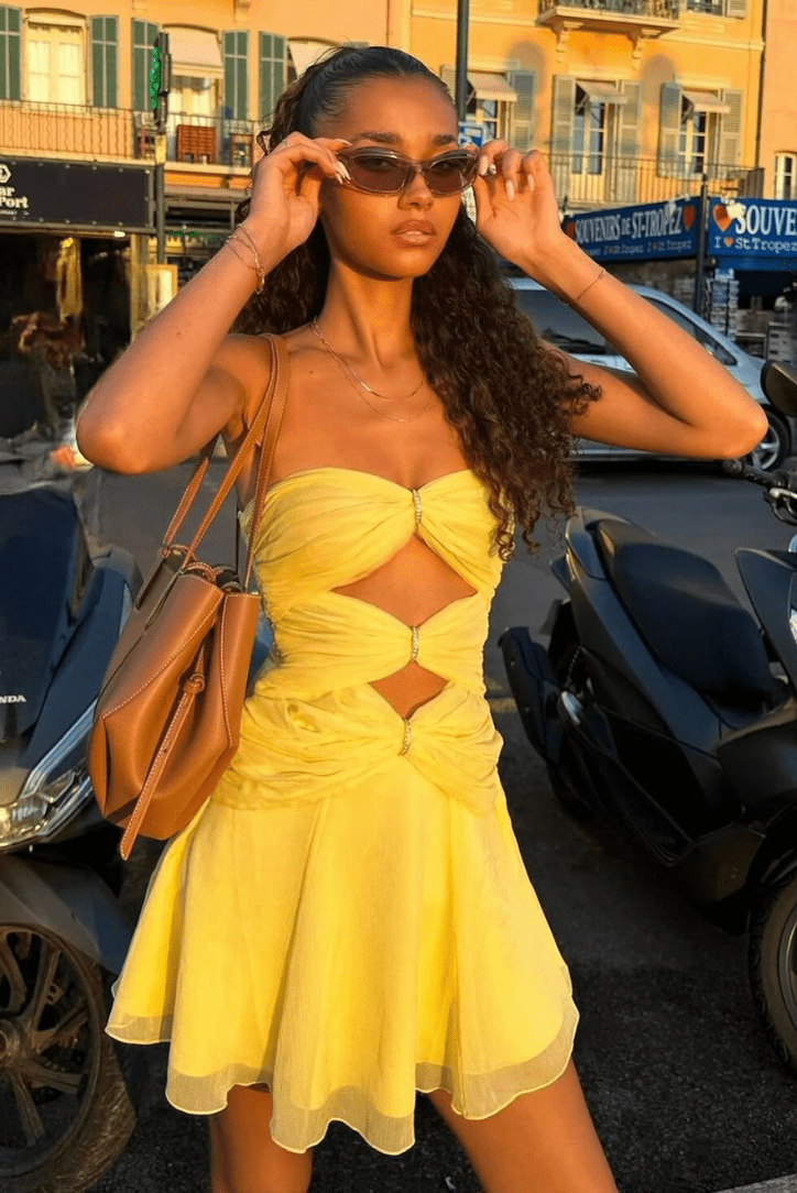 Crystal Blush – Vestido Mini Luna (2 piezas)