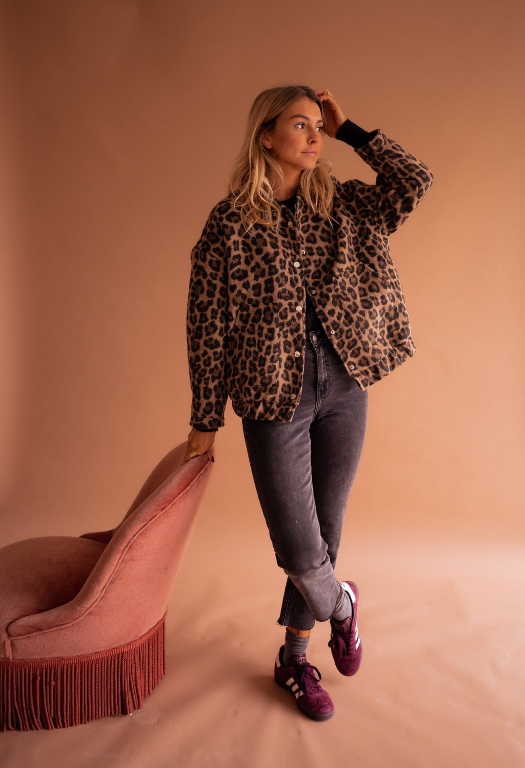 Isa | Chaqueta Corta con Estampado de Leopardo