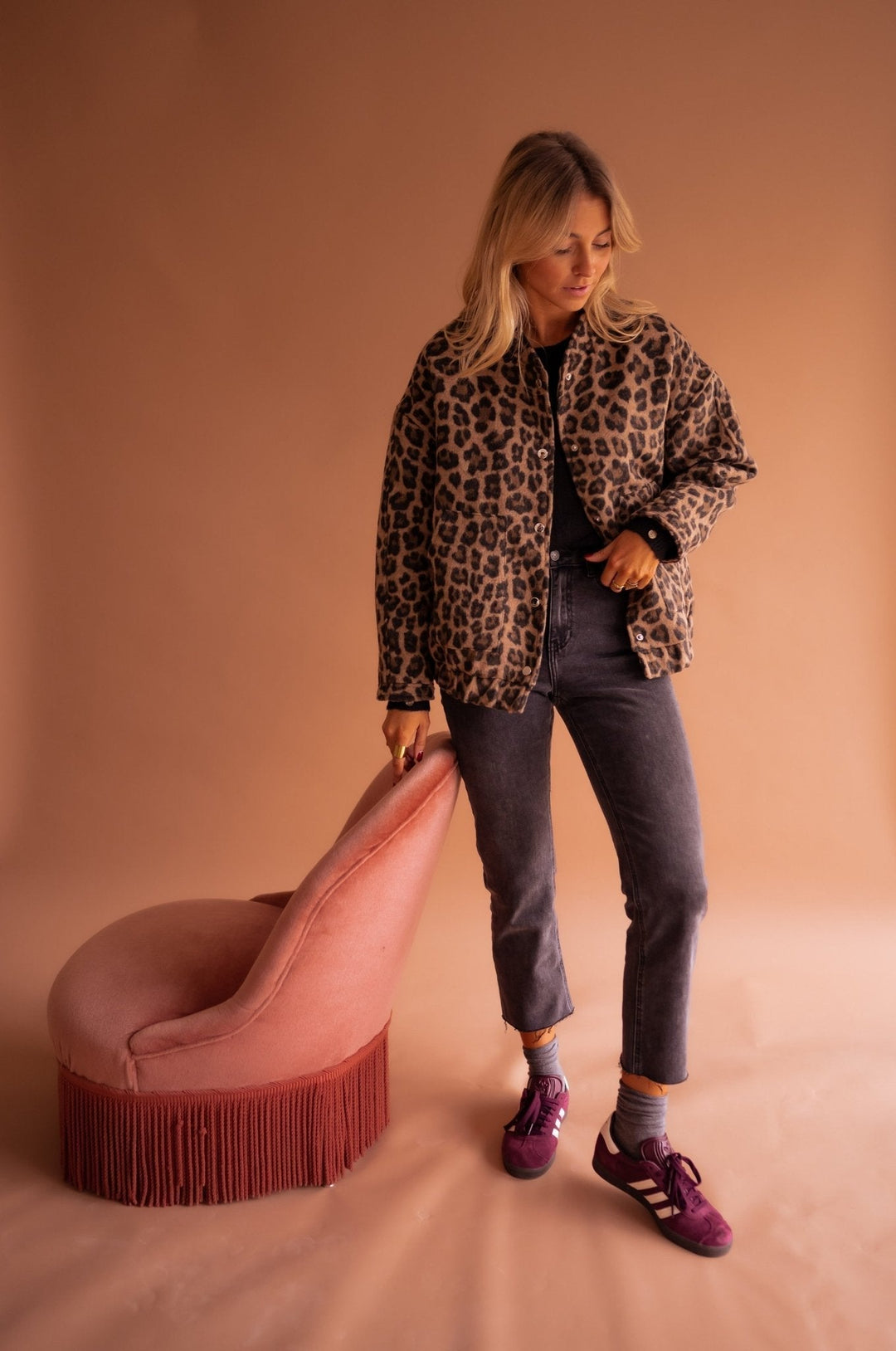 Isa | Chaqueta Corta con Estampado de Leopardo