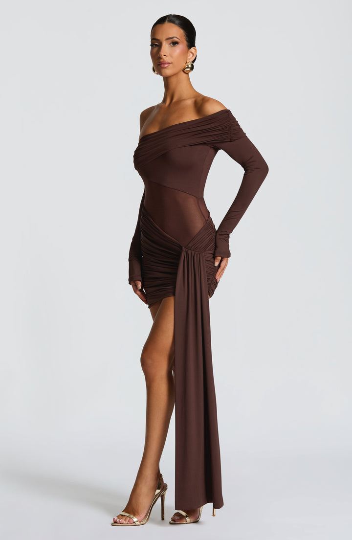 Vestido Mavra Mini - Plum Brown