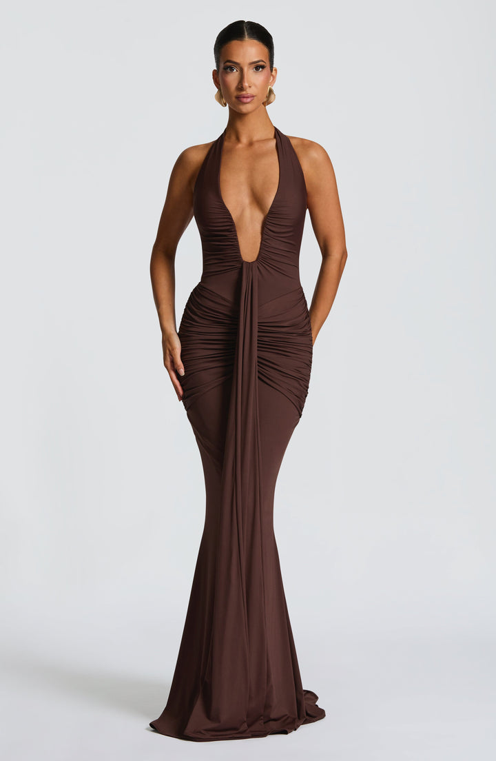 Rosetta Maxi Dress - Plum Brown