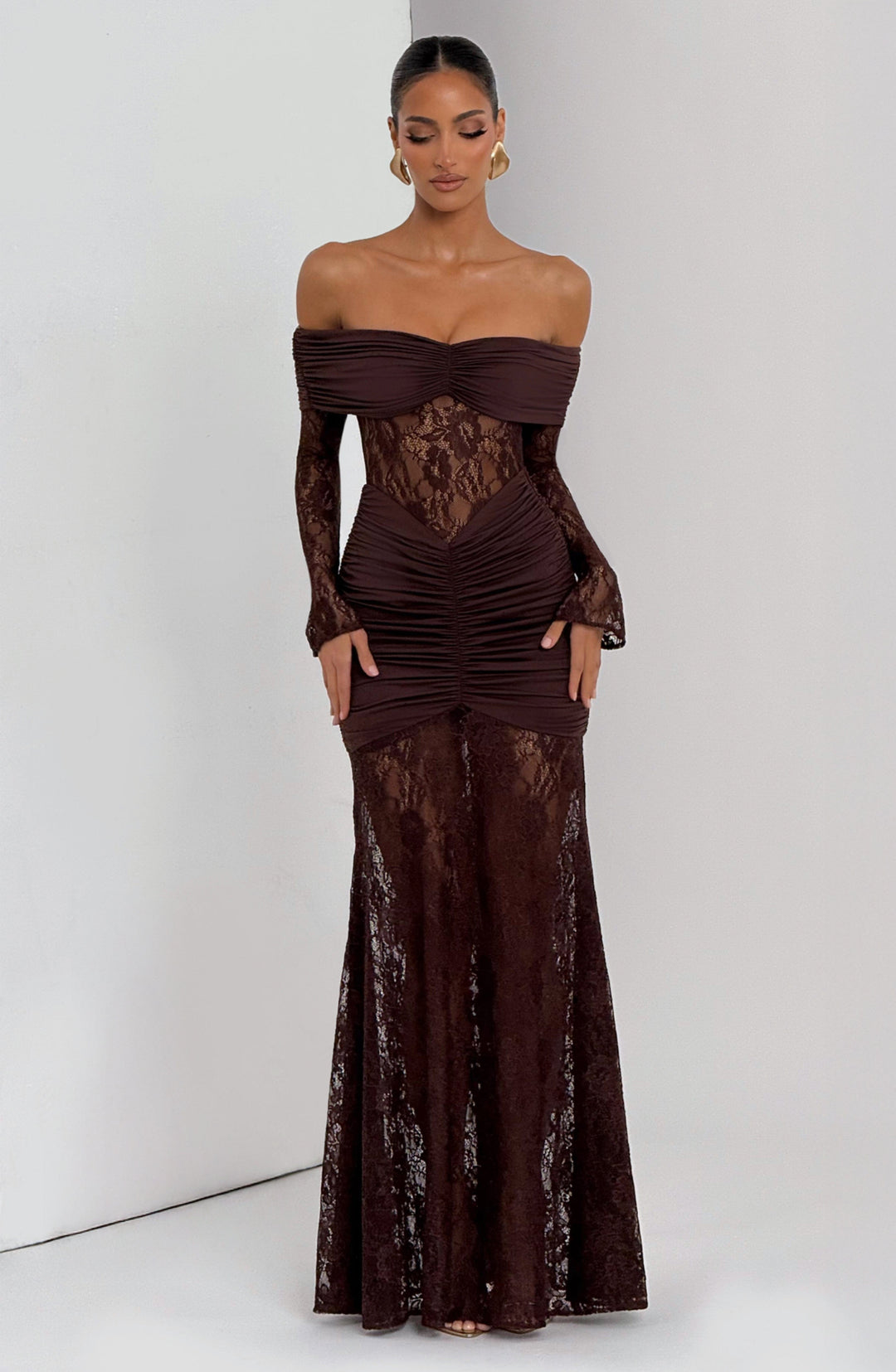 Sauline Maxi Dress - Plum Brown
